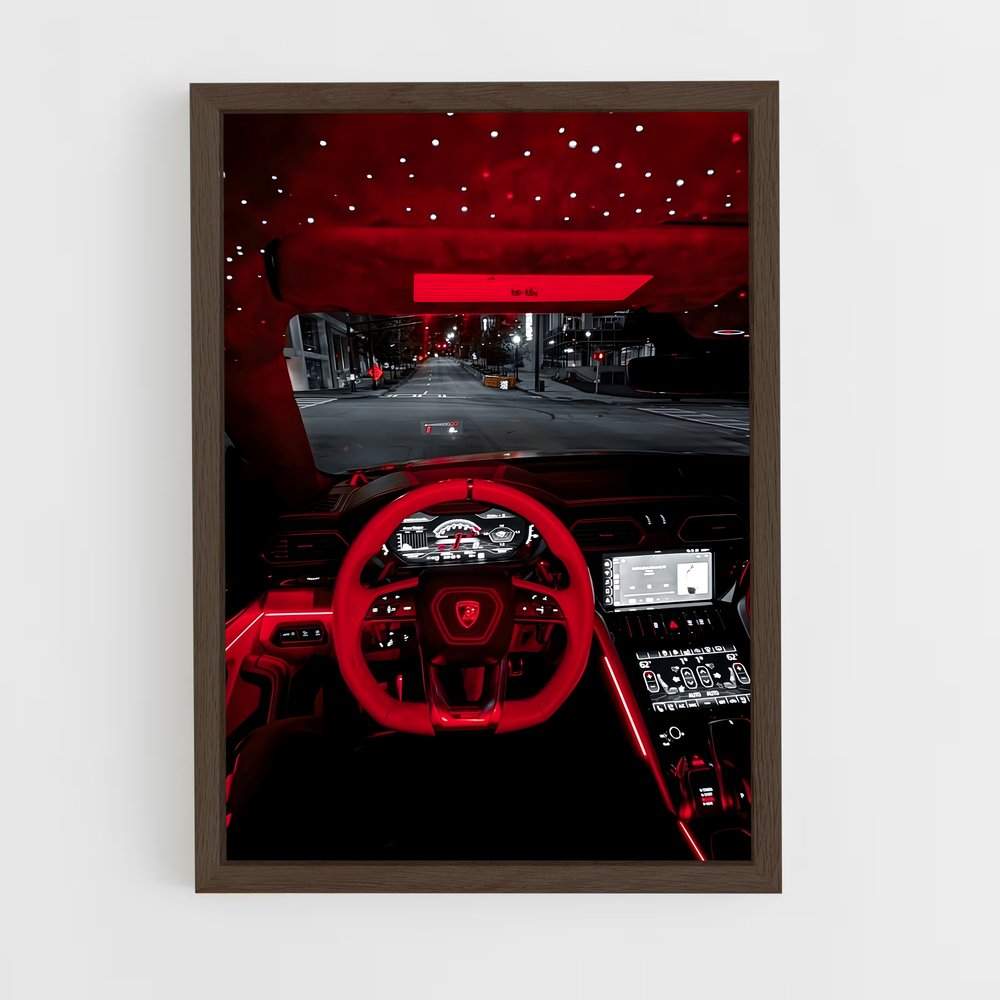 Poster Intérieur Rouge – affiche Lamborghini (vue 5)